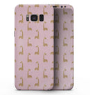 Micro Cartoon Giraffes Over Pink - Samsung Galaxy S8 Full-Body Skin Kit