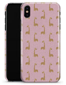 Micro Cartoon Giraffes Over Pink - iPhone X Clipit Case