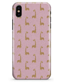 Micro Cartoon Giraffes Over Pink - iPhone X Clipit Case