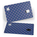 Micro Coral Crowns Over Navy - Premium Protective Decal Skin-Kit for the Apple Credit Card