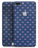 Micro Coral Crowns Over Navy - Skin-kit for the iPhone 8 or 8 Plus