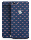 Micro Coral Crowns Over Navy - Skin-kit for the iPhone 8 or 8 Plus