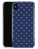Micro Coral Crowns Over Navy - iPhone X Clipit Case