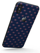 Micro Coral Crowns Over Navy - iPhone X Skin-Kit