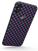Micro Coral Flowers Over Navy - iPhone X Skin-Kit