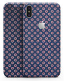Micro Coral Flowers Over Navy - iPhone X Skin-Kit