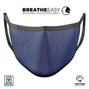 Micro Coral Stars Over Navy Pattern - Made in USA Mouth Cover Unisex Anti-Dust Cotton Blend Reusable & Washable Face Mask with Adjustable Sizing for Adult or Child