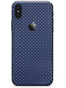 Micro Coral Stars Over Navy Pattern - iPhone X Skin-Kit