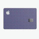 Micro Coral and Navy Quartrefoil - Premium Protective Decal Skin-Kit for the Apple Credit Card