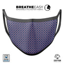 Micro Coral and Navy Quartrefoil - Made in USA Mouth Cover Unisex Anti-Dust Cotton Blend Reusable & Washable Face Mask with Adjustable Sizing for Adult or Child