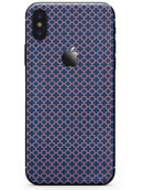 Micro Coral and Navy Quartrefoil - iPhone X Skin-Kit