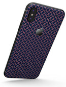Micro Coral and Navy Quartrefoil - iPhone X Skin-Kit
