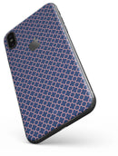 Micro Coral and Navy Quartrefoil - iPhone X Skin-Kit