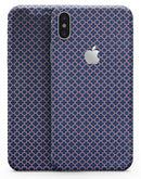 Micro Coral and Navy Quartrefoil - iPhone X Skin-Kit