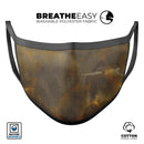 Micro Dark Gold Honeycomb - Made in USA Mouth Cover Unisex Anti-Dust Cotton Blend Reusable & Washable Face Mask with Adjustable Sizing for Adult or Child