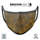 Micro Dark Gold Stained - Made in USA Mouth Cover Unisex Anti-Dust Cotton Blend Reusable & Washable Face Mask with Adjustable Sizing for Adult or Child