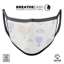 Micro Dot Hot Air Balloon Sketch  - Made in USA Mouth Cover Unisex Anti-Dust Cotton Blend Reusable & Washable Face Mask with Adjustable Sizing for Adult or Child