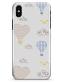 Micro Dot Hot Air Balloon Sketch  - iPhone X Clipit Case