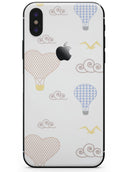 Micro Dot Hot Air Balloon Sketch  - iPhone X Skin-Kit