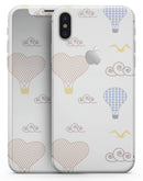 Micro Dot Hot Air Balloon Sketch  - iPhone X Skin-Kit
