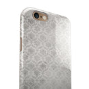 Micro Faded Black and White Damask Pattern iPhone 6/6s or 6/6s Plus 2-Piece Hybrid INK-Fuzed Case