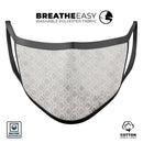 Micro Faded Black and White Damask Pattern - Made in USA Mouth Cover Unisex Anti-Dust Cotton Blend Reusable & Washable Face Mask with Adjustable Sizing for Adult or Child