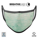 Micro Faded Green Damask Pattern - Made in USA Mouth Cover Unisex Anti-Dust Cotton Blend Reusable & Washable Face Mask with Adjustable Sizing for Adult or Child