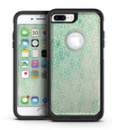 Micro Faded Green Damask Pattern - iPhone 7 or 7 Plus Commuter Case Skin Kit