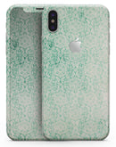 Micro Faded Green Damask Pattern - iPhone X Skin-Kit