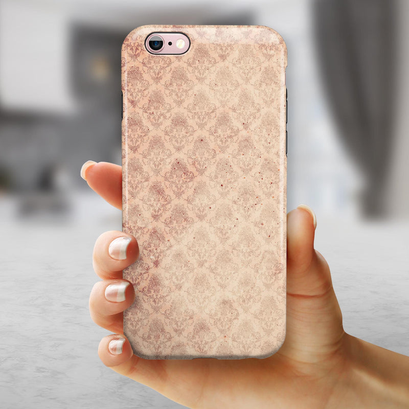 Micro Faded Maroon Rococo Pattern iPhone 6/6s or 6/6s Plus 2-Piece Hybrid INK-Fuzed Case