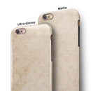 Micro Faded Tan Damask Pattern iPhone 6/6s or 6/6s Plus 2-Piece Hybrid INK-Fuzed Case