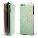 Micro Faded Teal Rococo Pattern iPhone 6/6s or 6/6s Plus 2-Piece Hybrid INK-Fuzed Case