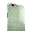 Micro Faded Teal Rococo Pattern iPhone 6/6s or 6/6s Plus 2-Piece Hybrid INK-Fuzed Case