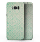 Micro Faded Teal Rococo Pattern - Samsung Galaxy S8 Full-Body Skin Kit