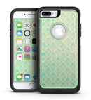 Micro Faded Teal Rococo Pattern - iPhone 7 or 7 Plus Commuter Case Skin Kit