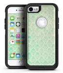 Micro Faded Teal Rococo Pattern - iPhone 7 or 7 Plus Commuter Case Skin Kit