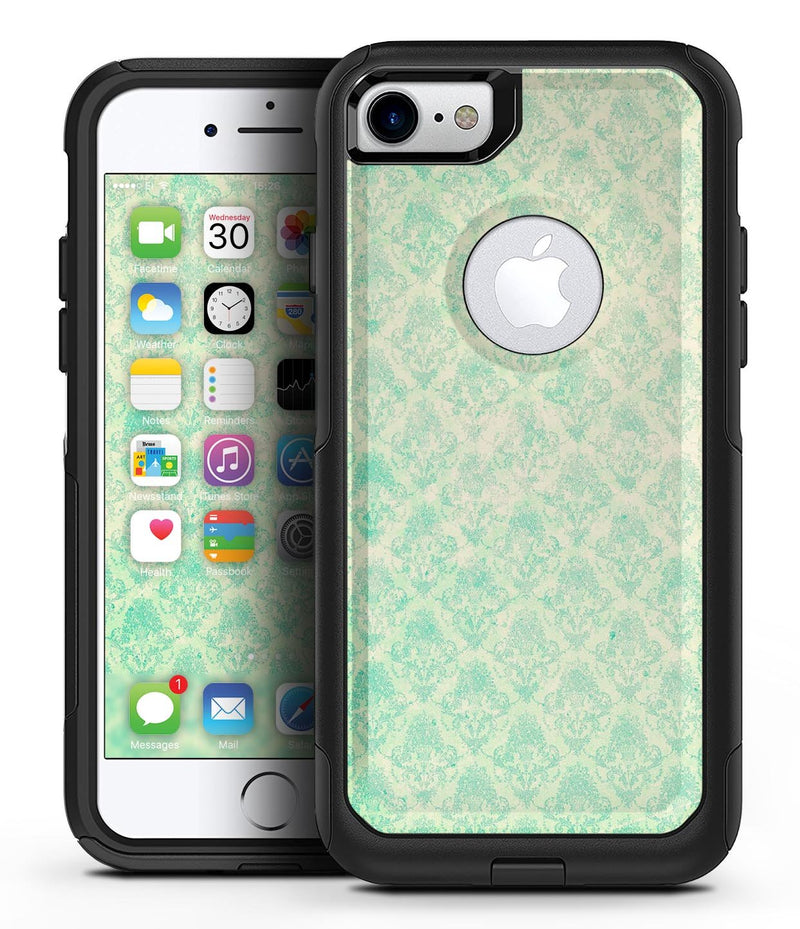 Micro Faded Teal Rococo Pattern - iPhone 7 or 8 OtterBox Case & Skin Kits
