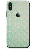 Micro Faded Teal Rococo Pattern - iPhone X Skin-Kit