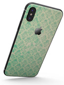 Micro Faded Teal Rococo Pattern - iPhone X Skin-Kit