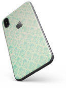 Micro Faded Teal Rococo Pattern - iPhone X Skin-Kit