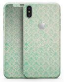 Micro Faded Teal Rococo Pattern - iPhone X Skin-Kit