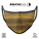 Micro Gold Watercolor Strokes - Made in USA Mouth Cover Unisex Anti-Dust Cotton Blend Reusable & Washable Face Mask with Adjustable Sizing for Adult or Child
