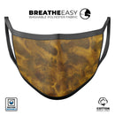 Micro Golden Catipillar Fur V2 - Made in USA Mouth Cover Unisex Anti-Dust Cotton Blend Reusable & Washable Face Mask with Adjustable Sizing for Adult or Child