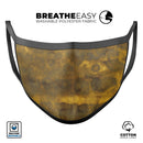 Micro Golden Caverns V2 - Made in USA Mouth Cover Unisex Anti-Dust Cotton Blend Reusable & Washable Face Mask with Adjustable Sizing for Adult or Child