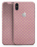 Micro Golden Diamonds Over Pink - iPhone X Skin-Kit