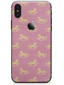 Micro Golden Pony Over Pink - iPhone X Skin-Kit