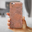 Micro Golden Triangles Over Pink Fumes iPhone 6/6s or 6/6s Plus 2-Piece Hybrid INK-Fuzed Case