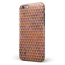 Micro Golden Triangles Over Pink Fumes iPhone 6/6s or 6/6s Plus 2-Piece Hybrid INK-Fuzed Case