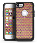 Micro Golden Triangles Over Pink Fumes - iPhone 7 or 7 Plus Commuter Case Skin Kit