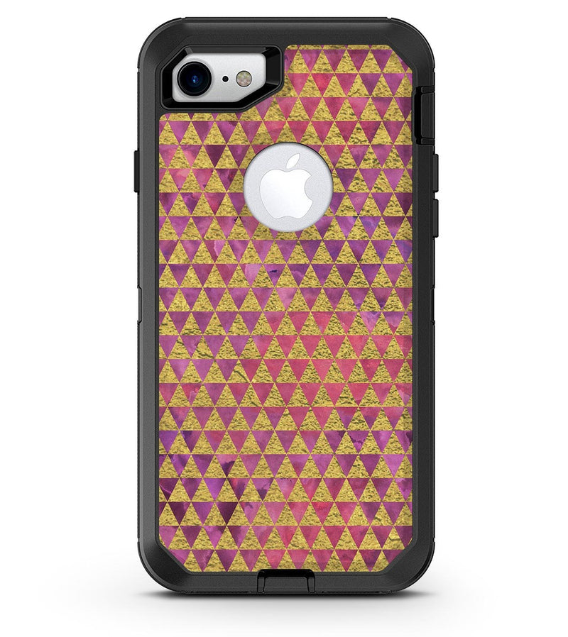 Micro Golden Triangles Over Pink Fumes - iPhone 7 or 8 OtterBox Case & Skin Kits